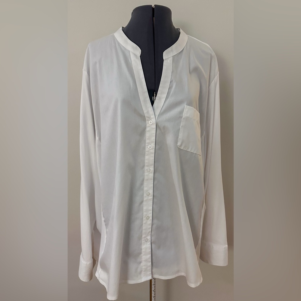 Calvin Klein Plus Size White Button Down Shirt